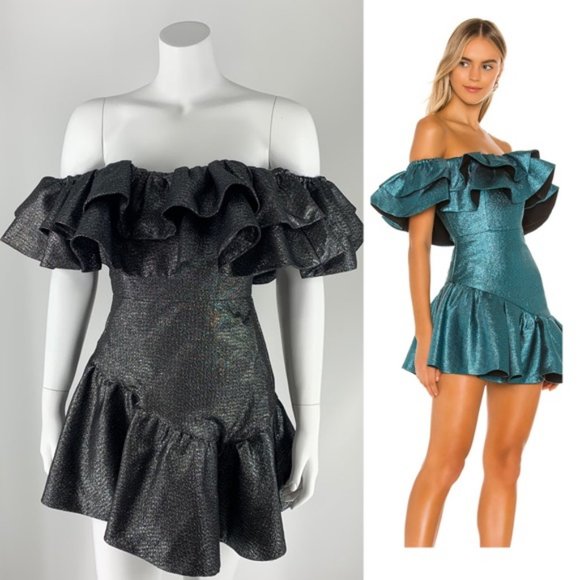 NBD Dresses & Skirts - NEW NBD Tigerlily Mini Dress Silver Metallic S B14